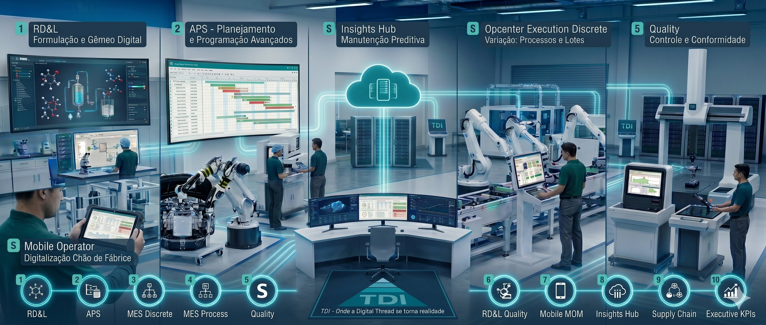 Hardware industrial Siemens na borda do chão de fábrica